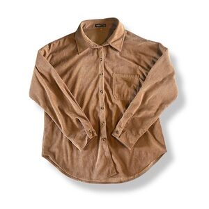 [Miholl] Camel Corduroy Button Down Shirt